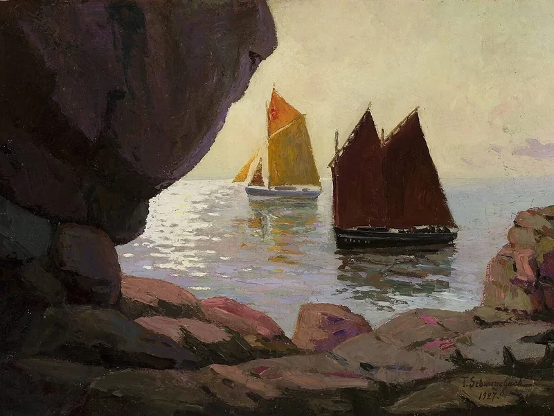 1874-Teodor Schwanebach - Tramonto in Bretagna, 1927
